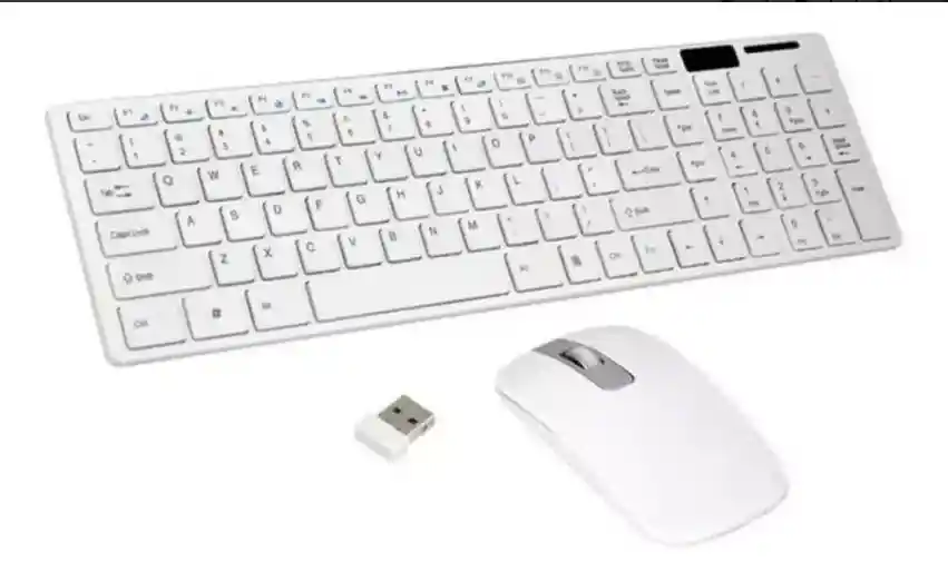Combo Kit De Teclado Numérico + Mouse Óptico Inalámbrico Pc 2.4ghz Color Del Teclado Blanco