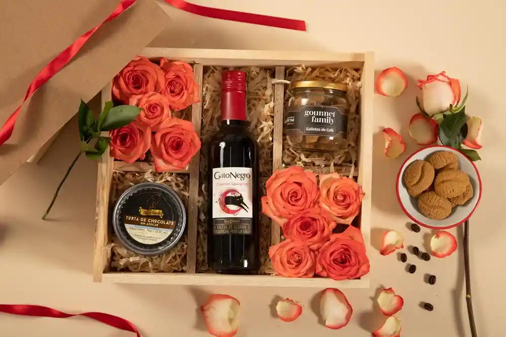 Momento Romántico (ancheta - Vino - Regalo - Flores)