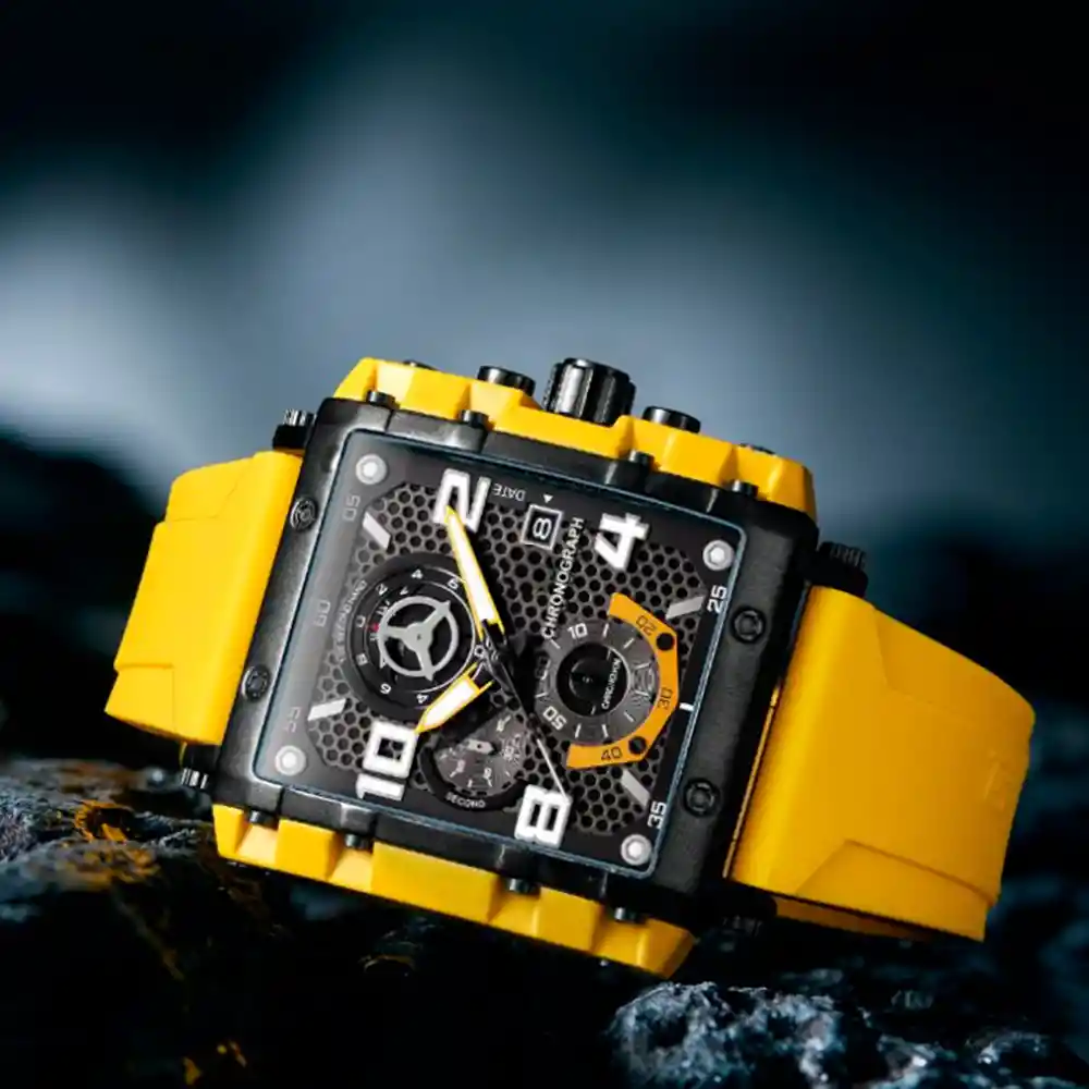 Reloj G-force Original H4055g Cuadrado Deportivo + Estuche
