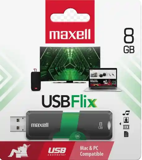 Memoria Usb Maxell Flix 8gb 2.0 Verde