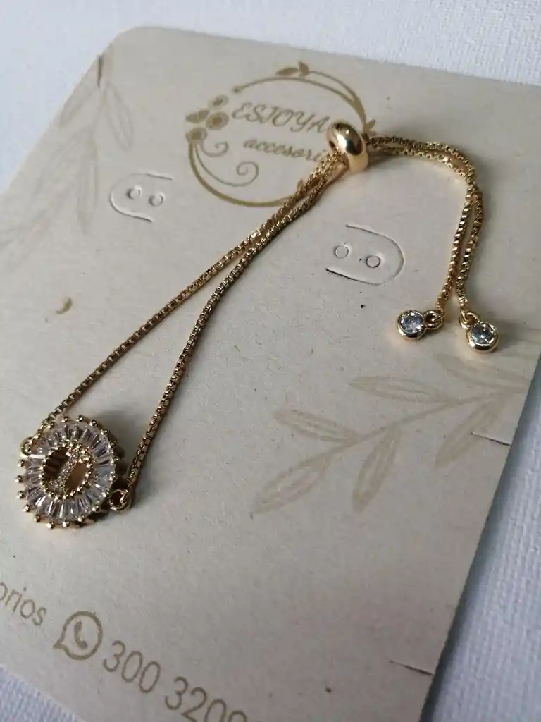 Pulsera Dorada Para Dama Con Dije I