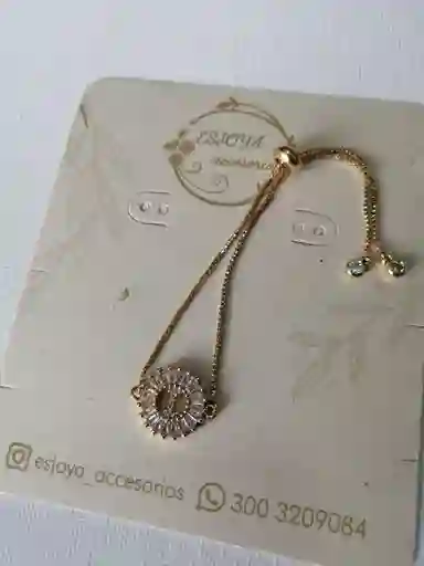 Pulsera Dorada Para Dama Con Dije I