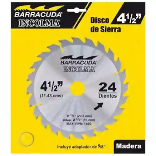 Disco Para Madera 4 1/2" Barracuda
