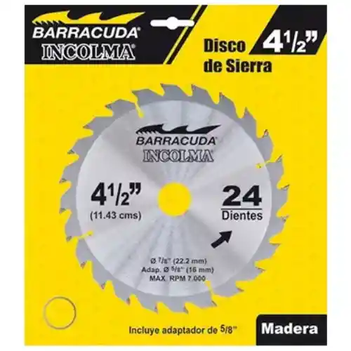 Disco Para Madera 4 1/2" Barracuda