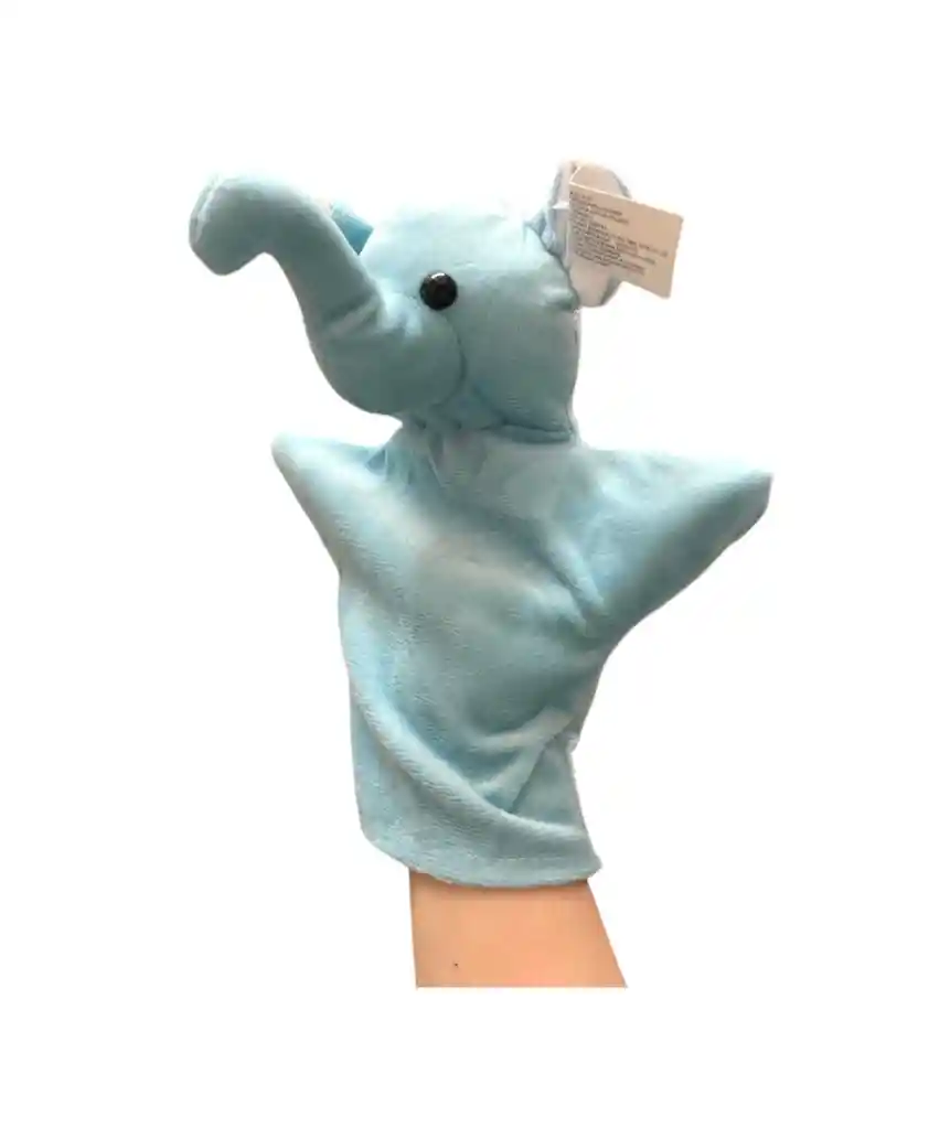 Titere Peluche Marioneta De Elefante Azul 21cm Manualidades, Arte, Colegio, Utiles Escolares, Cine, Obras, Recreacion, Feliz Cumpleaños, Regalo, Niños, Infantil