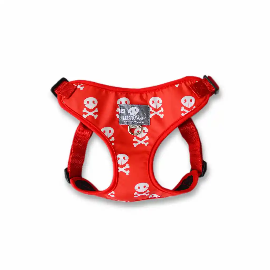 Pechera Xl Rojo Calaveras Blancas