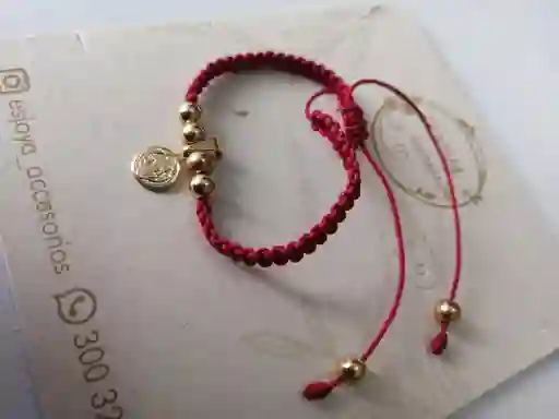 Pulsera Tobillera Cristo Dorado Oro Laminado