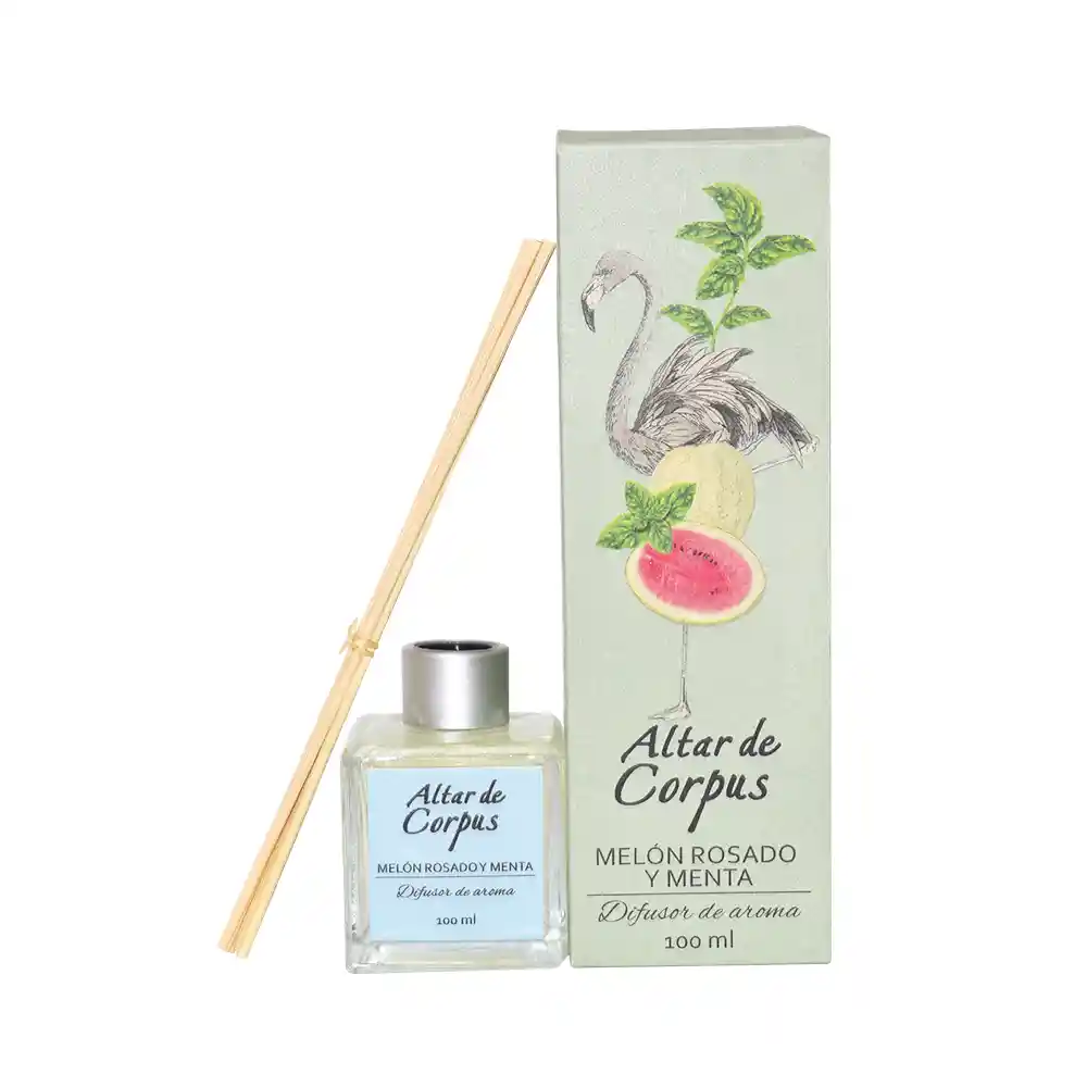 Difusor De Aroma De Melón Rosado Y Menta 100 Ml Altar De Corpus