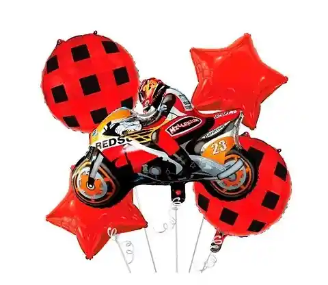 Bouquet X5 Globos Metalizados Moto Gp