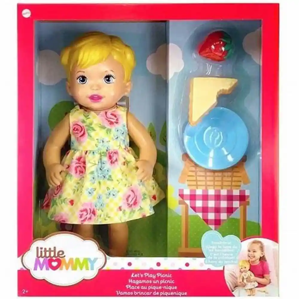 Muñeca Little Mommy Hagamos Un Picnic Vestido Flores