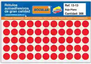 Paquete De Sticker Circular Adhesivo 13x13mm X308 Unds Rojo- Rotulos