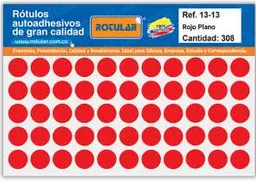 Paquete De Sticker Circular Adhesivo 13x13mm X308 Unds Rojo- Rotulos