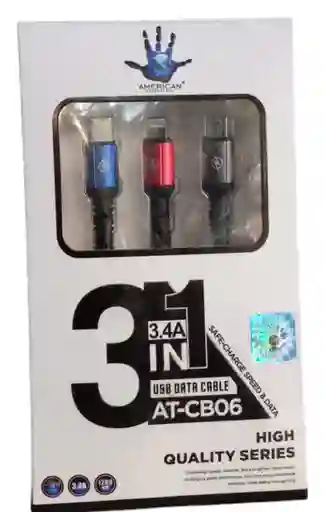 Cable De Carga Multiple 3 En 1, Cable De Carga Rapida Mult