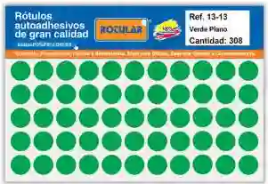 Paquete De Sticker Circular Adhesivo 13x13mm X308 Unds Verde- Rotulos