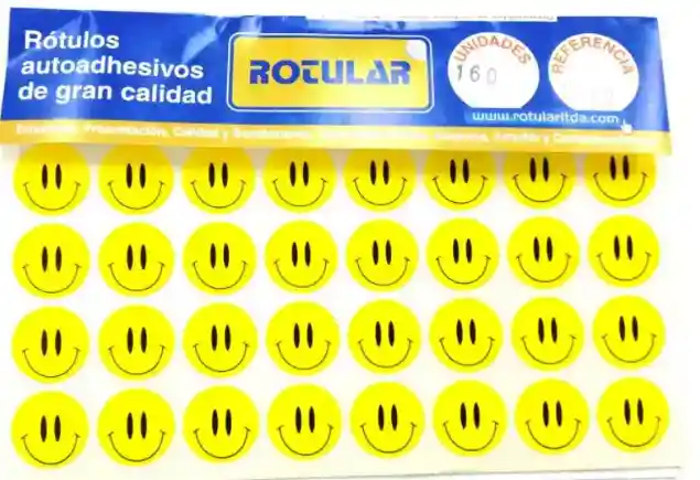 Paquete De Sticker Carita Feliz Adhesiva 13x13mm X270 Unds- Rotulos