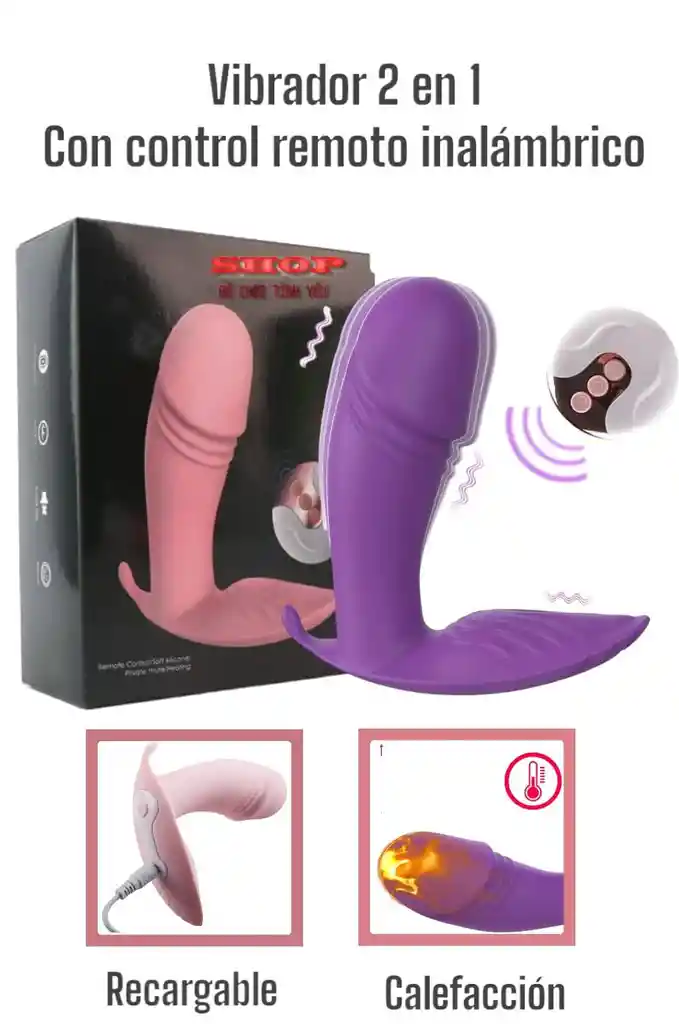 Vibrador Panty Forma Pene Recargable Con Control Remoto Inalámbrico+ Lubricante Neutro