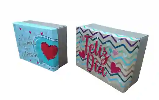 Caja De Carton Pequeña Con Diseño En Tapa Feliz Dia