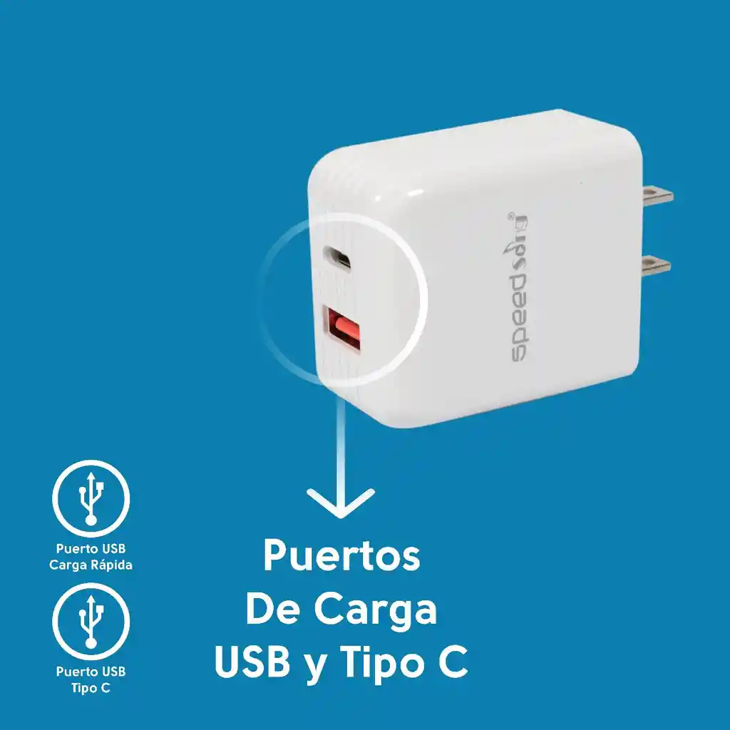 Cargador Con Puertos De Carga Usb Y Tipo C - Sg-102c