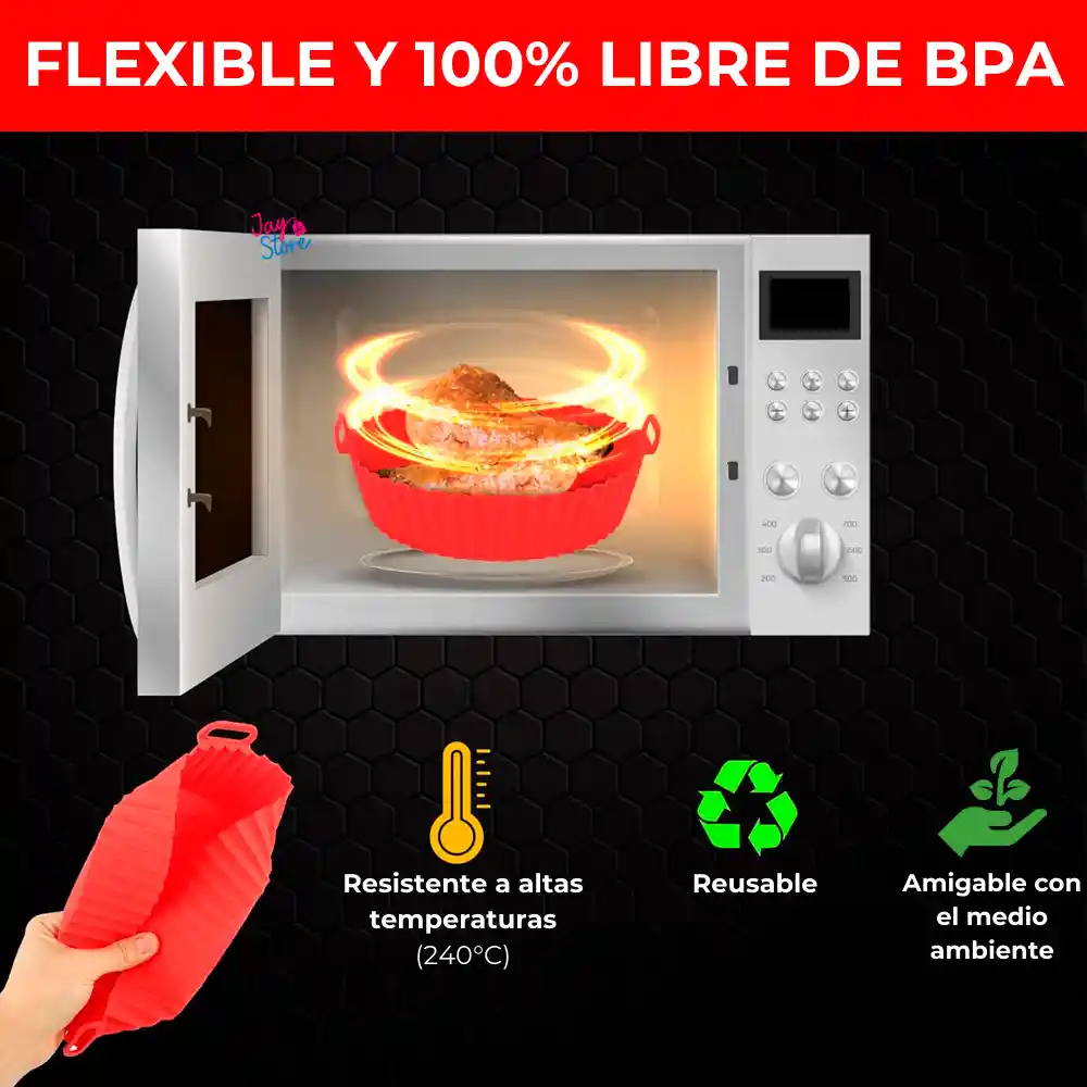 Molde Protector Freidora Air Fyer Silicona Reutilizable 25cms