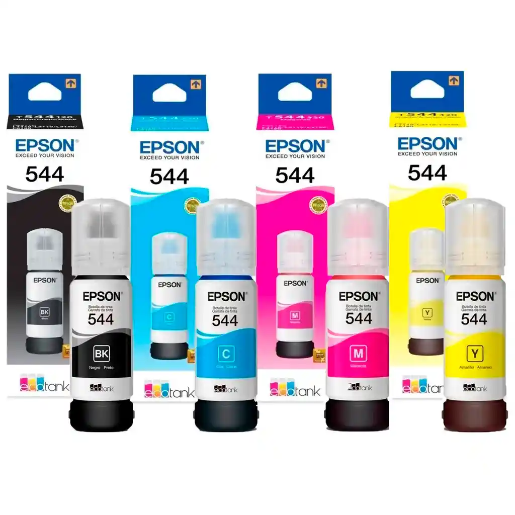 Kit X4 Tintas X70ml Originales Epson 544