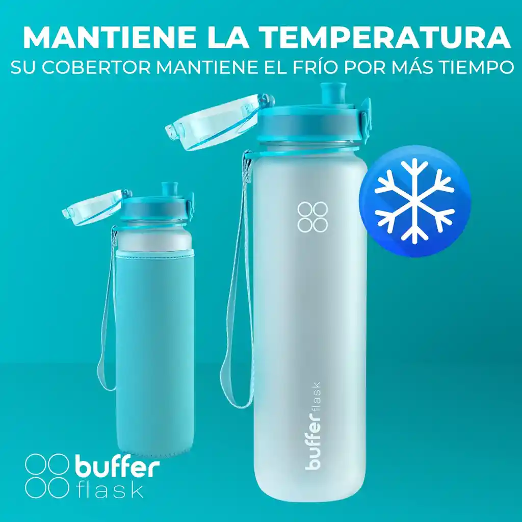 Botella Agua 1l Botilito Buffer Deporte Ciclismo Gimnasio