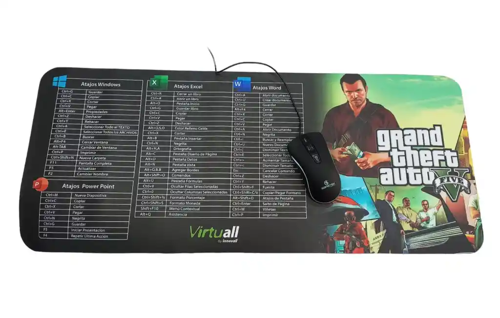 Pad Mouse Gamer Xl Diseño Gta (grand Theft Auto) 30cm X 70cm