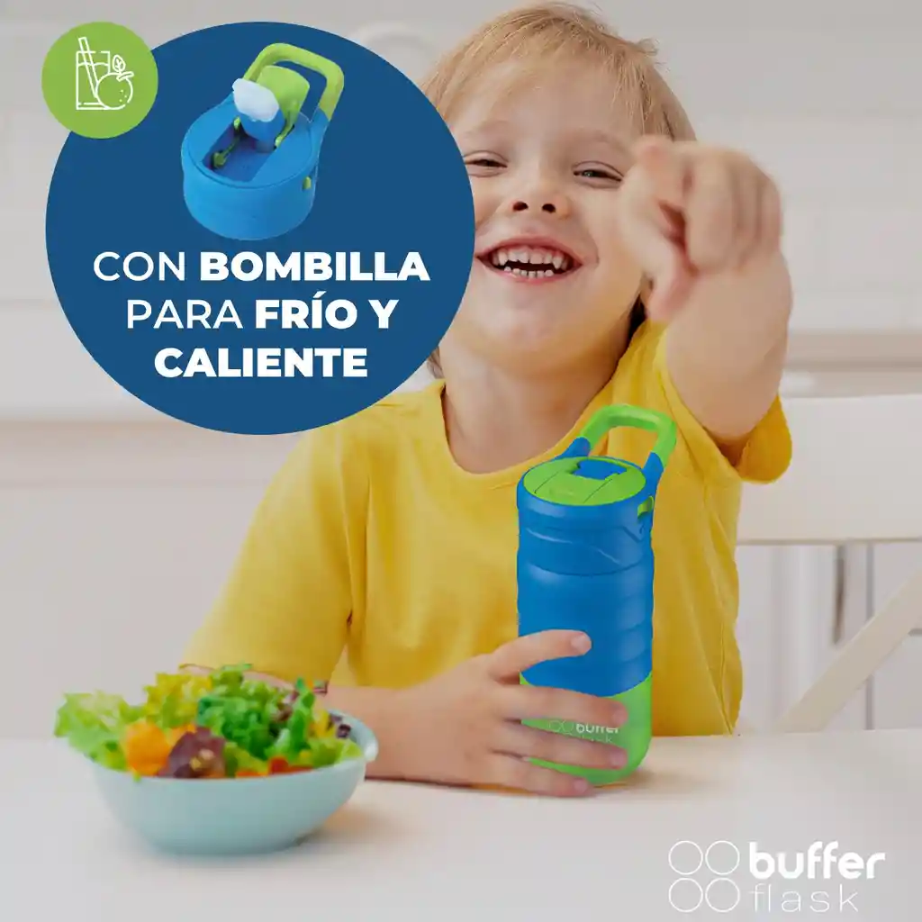 Termo Botella Agua Termica Niños Buffer Acero Inoxidable