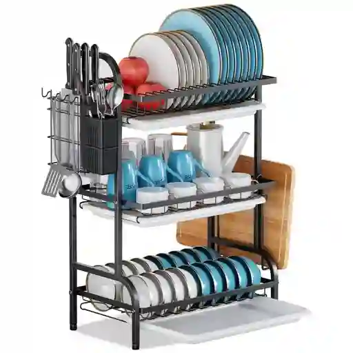 Escurridor De Platos 3 Niveles Organizador Estante De Cocina