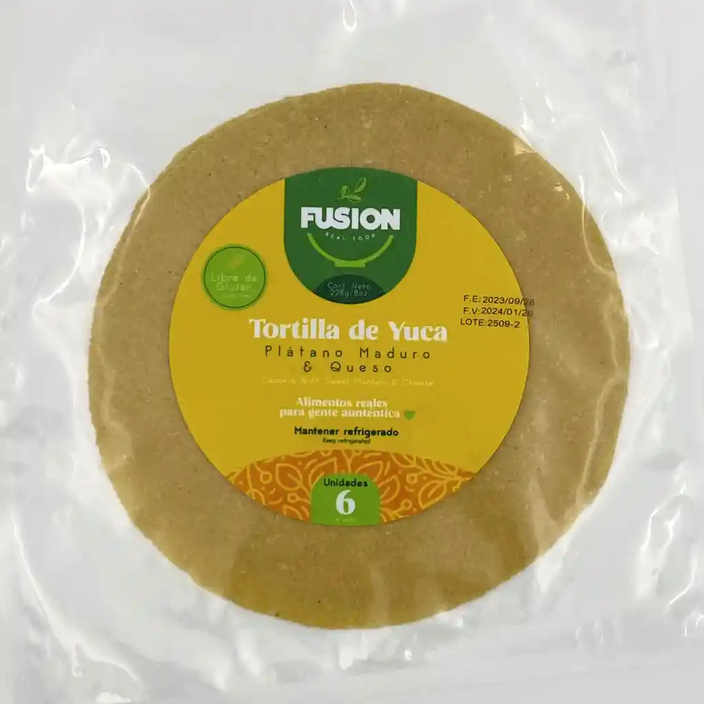 Tortilla De Yuca Plátano Maduro Y Queso