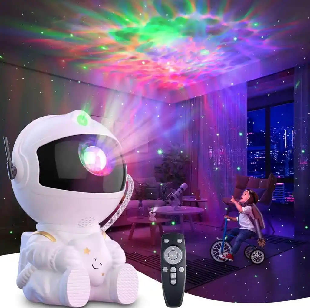 Proyector Astronauta Mini De Galaxia Nebulosa Decorativo Led