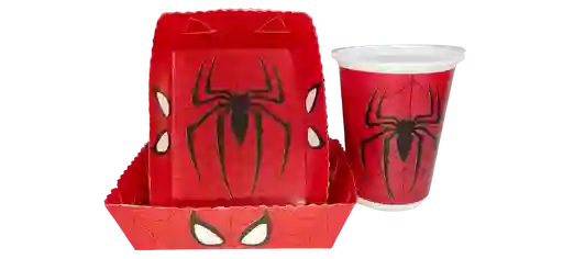 Platos Y Vasos De Spiderman Para Torta