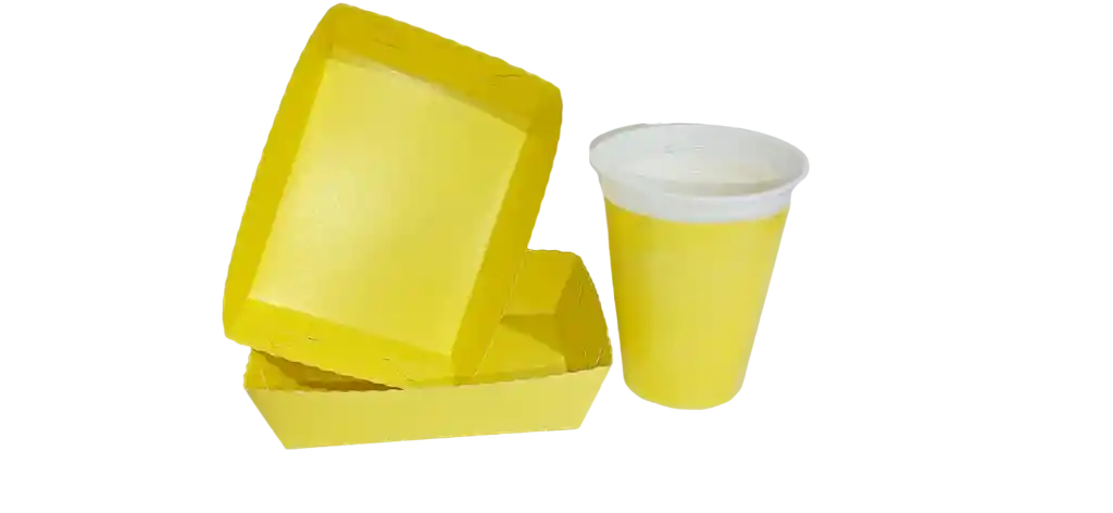 Platos Y Vasos Amarillo De Torta