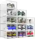 Organizador De Zapatos X 12 Cajas Apilable De Plástico Transparente Para Armario Zapatero Plegable Que Ahorra Espacio Caja De Zapatos Contenedor Para Tenis