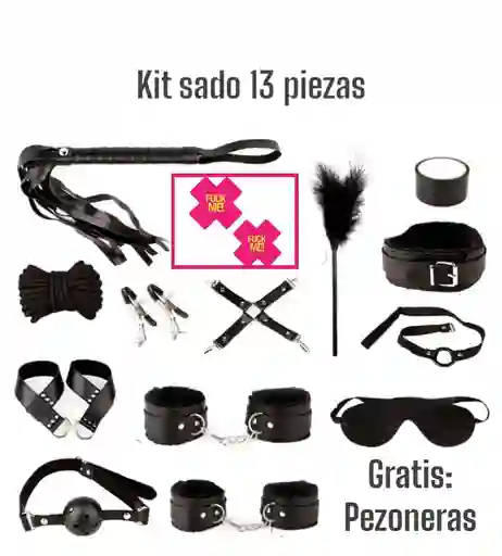 Kit Sado Sadomasoquismo Bondage Bdsm 17 Piezas