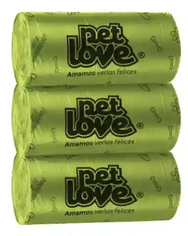 Bolsas Biodegradables Ecologicas Pet Love X 60 Unidades