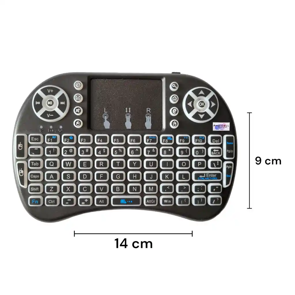 Mini Teclado Inalambrico Retroiluminado Con Panel Táctil