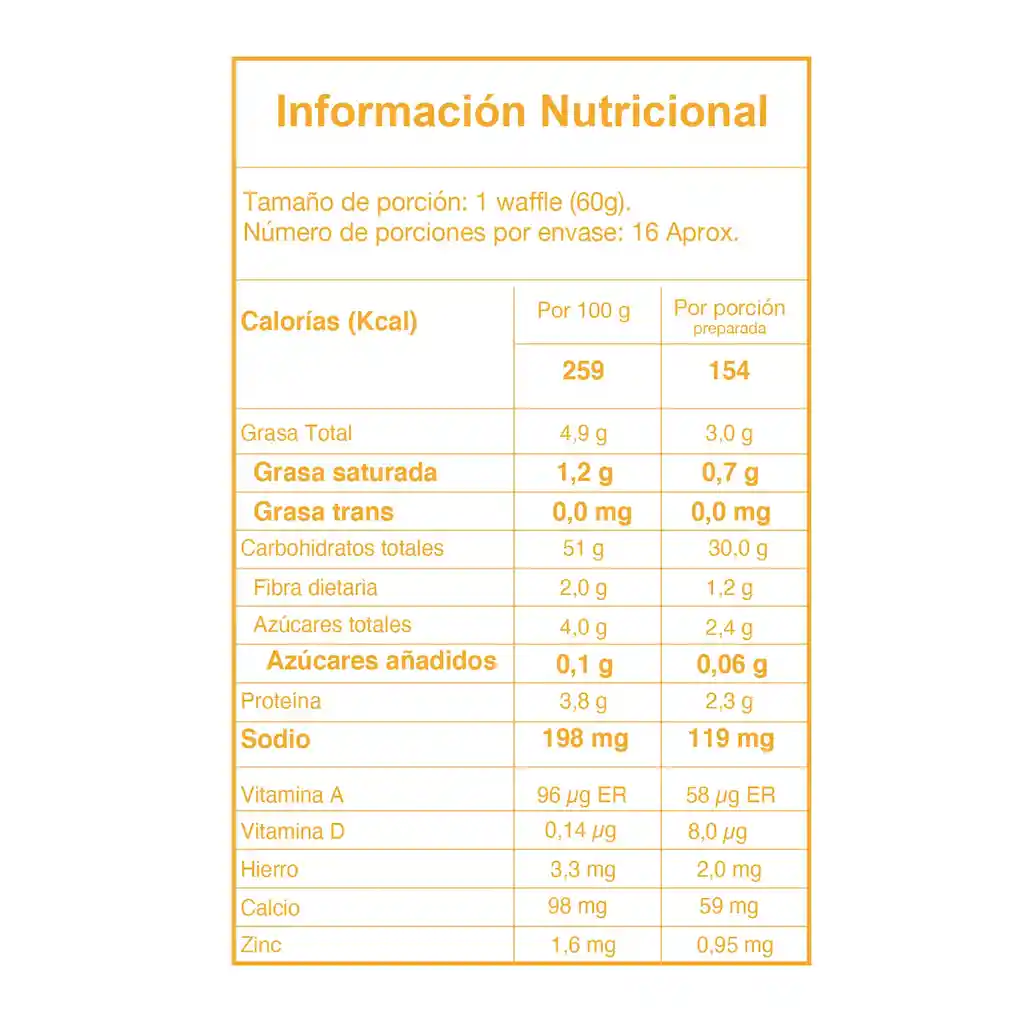 Premezcla Waffle De Almojabana Marca Alcagüete Embalaje De 1 Unidad Por 400gr