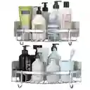 Esquinero Organizador Ducha Baño Adhesivo Set 2 Inoxidable