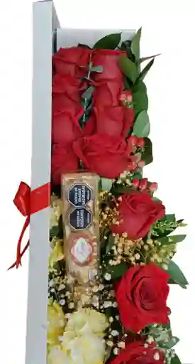 Rosas En Caja Rectangular Y Peluche