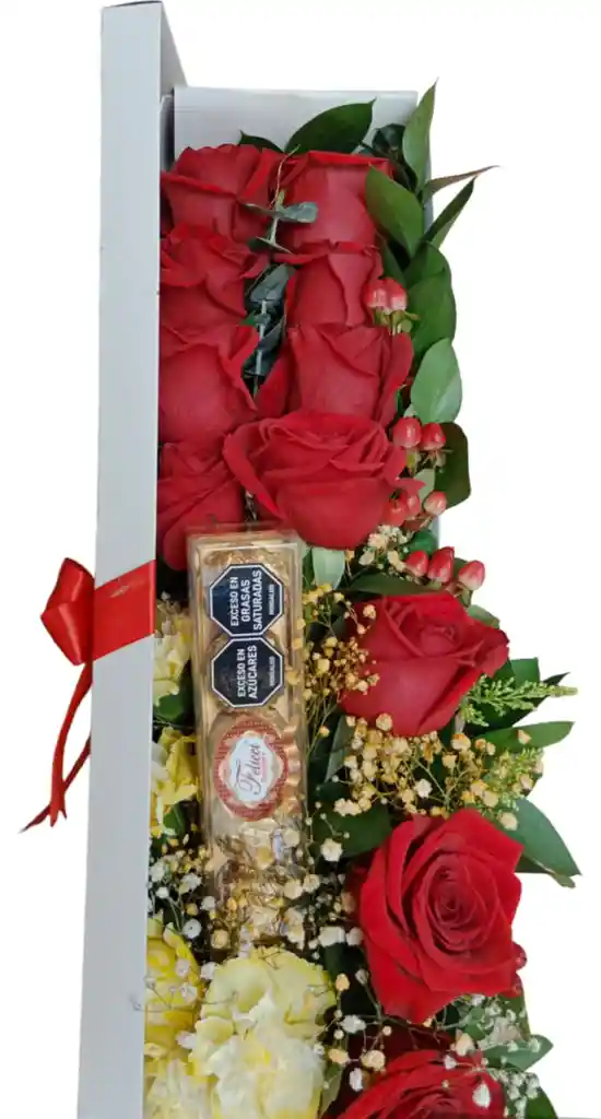 Rosas En Caja Rectangular Y Peluche