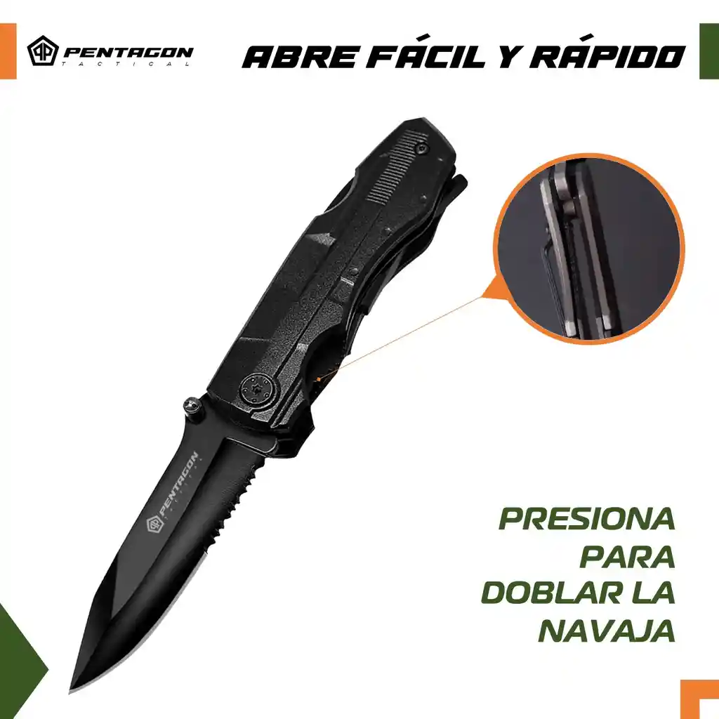 Cuchillo Tactico Navaja Multiherramienta Pentagon Camping