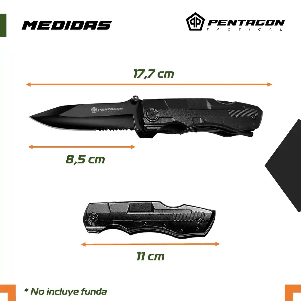 Cuchillo Tactico Navaja Multiherramienta Pentagon Camping