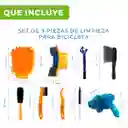 Limpieza Bicicleta Kit 9 Piezas Cepillo Polvo + Limpia Cadena