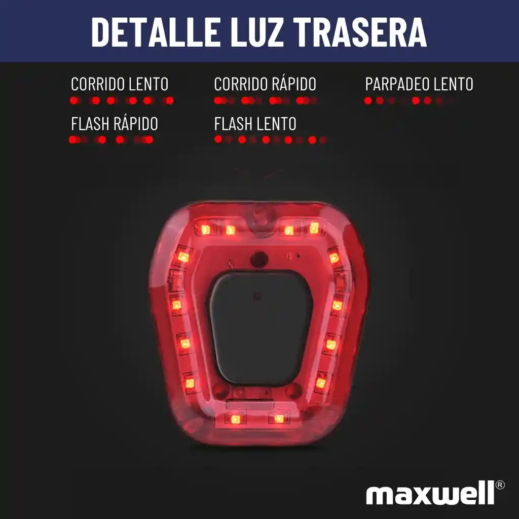 Luz Bicicleta Set Delantera +trasera Usb Impermeable Maxwell