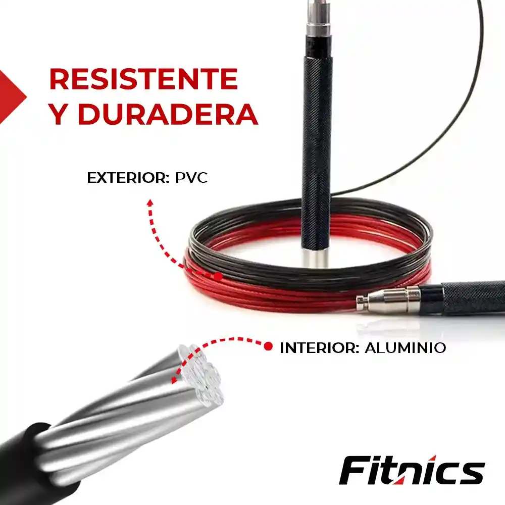 Cuerda Saltar De Velocidad Aluminio Y Acero Fitnics Crossfit