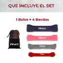 Bandas Elasticas Resistencia Poder Fitnics Set 4 Latex+bolsa