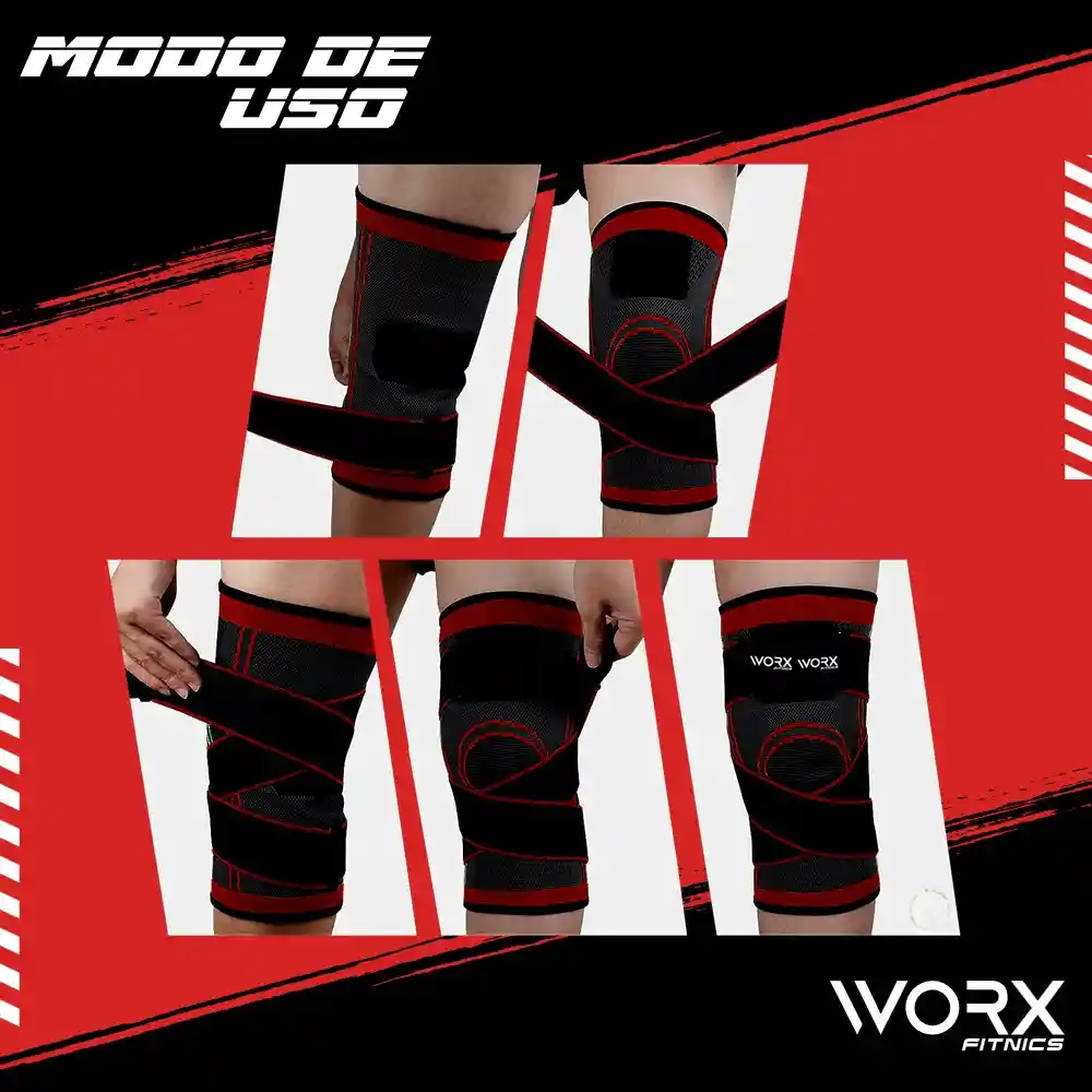 Rodillera Deportiva Compresion Soporte Worx Set X2 - L