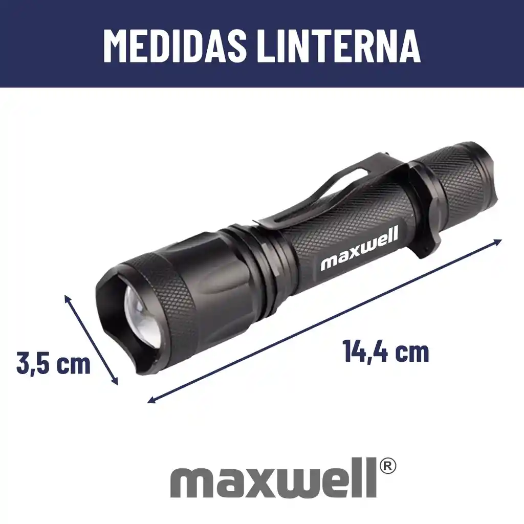 Linterna Led Tactica Maxwell Recargable Usb Impermeable