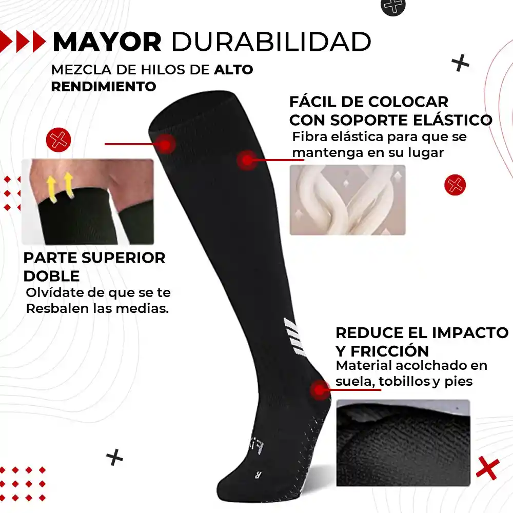 Medias De Futbol Deportivas Antideslizantes Fitnics 2 Pares