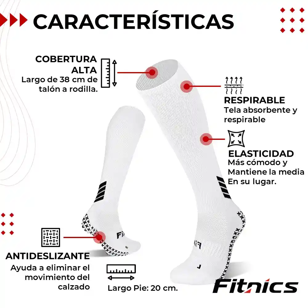 Medias De Futbol Deportivas Antideslizantes Fitnics 2 Pares